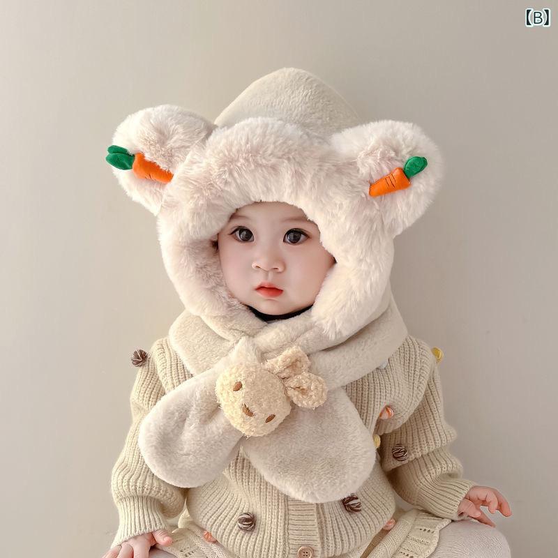 帽子 ベビー キッズ 乳幼児 幼児 男の子 女の子 兼用 秋冬 かわいい マフラー ネッ...