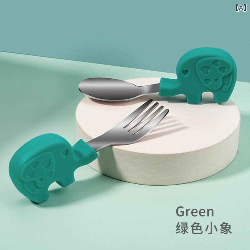 食器 ベビー 赤ちゃん 子供用 316ステンレス フォークスプーン カトラリー 短い柄 離乳食 トレーニング..