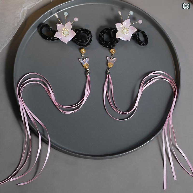 ヘアアクセサリー 女の子 キッズ ピンク 爽やか かわいい 可憐 造花 リボン ロングテール ヘアクリップ 普段使い お出かけ 合わせやすい ハンドメイド 樹脂製