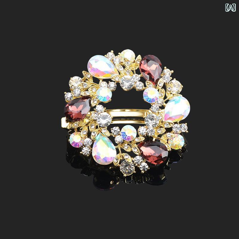 ヘアクリップ レディース 韓国風 レトロ ビジュー リボン 花モチーフ バネクリップ バンスクリップ ま..