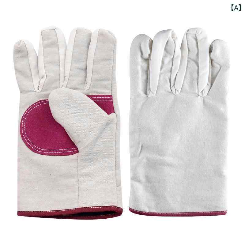 溶接 グローブ 鉄道作業用 キャンバス 二重構造 厚手 耐熱 断熱 火傷防止 耐摩耗 滑り止め 掌部革補強 プロ仕様 重作業用 作業手袋 建設 工場 DIY 保護具