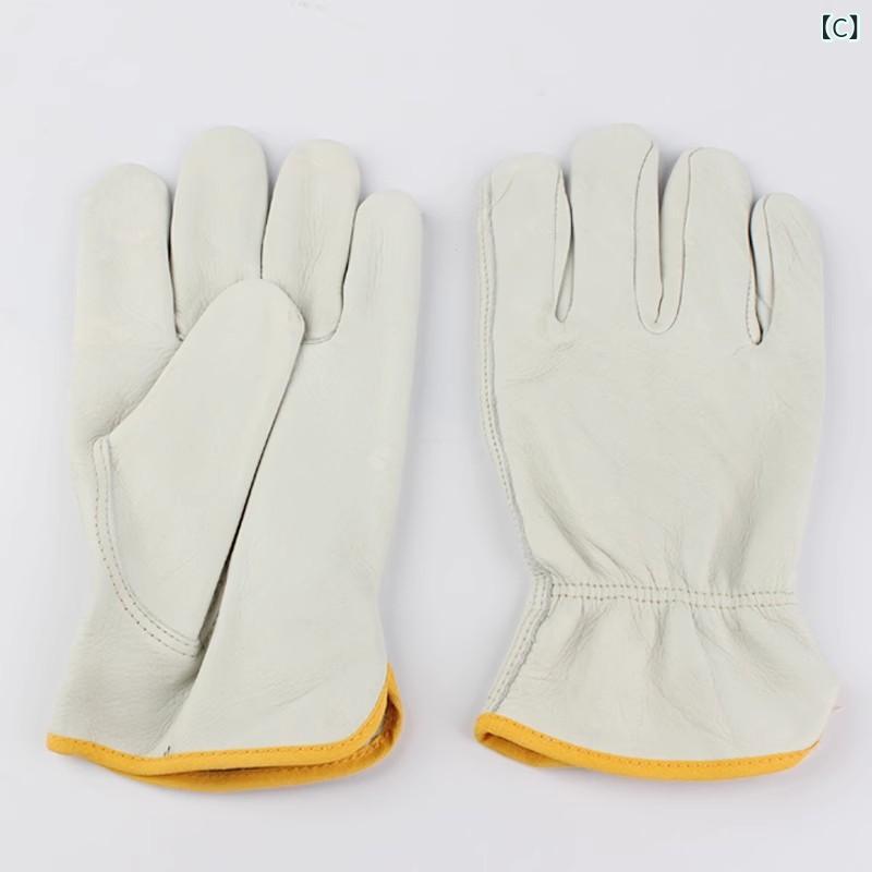 溶接用グローブ TIG溶接 作業用 羊革 本革 黄色 柔軟性 耐摩耗性 通気性 耐熱 断熱...