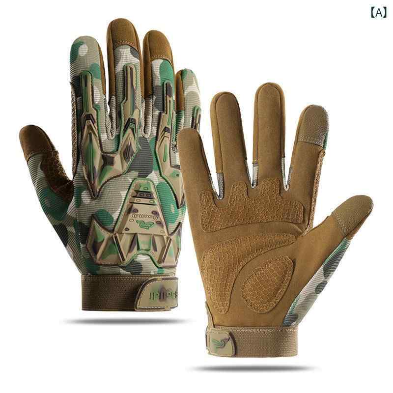 ・カテゴリ: タクティカルグローブ・機能: 日焼け防止、滑り止め、タッチスクリーン、保温、防風・種類: 5本指グローブ・スタイル: ストリート、個性、ボーイフレンド風・主な素材: ポリエステル81～95%・カラー展開: サンドカモ、グリーン...
