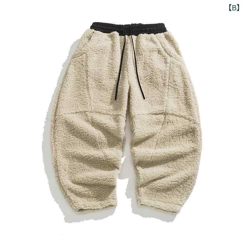 パンツ メンズ 男性用 ゆったり ルーズ ストレート シープボア 厚手 暖か 防寒 保...