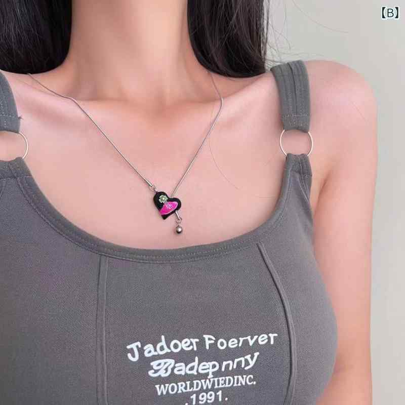 Collar Mujer Rosa Corazón Gargantilla Collar Electrochapado Aleación Metal Alergia Amigable Cadena Decorativa Pequeño Tamaño Ajustador Lujo Delgado Todos los Días Oficina Casual Accesorios Diarios Bonito Elegante Regalo — vista 2