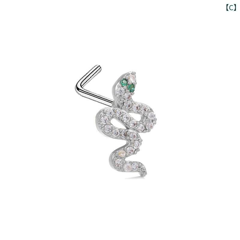 鼻ピアス ユニセックス 動物モチーフ 蜘蛛 サソリ 猫の爪 ステンレス製 L字型 ジルコニア付き ボディピアス シンプル 普段使い ファッション プレゼント