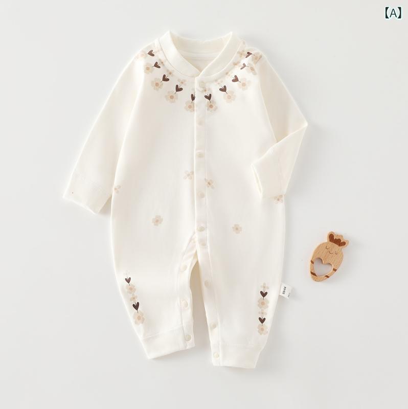 ベビー ロンパース カバーオール 新生児 乳幼児 男の子 女の子 男女兼用 綿100% コットン 純綿 肌に優しい 長袖 オールシーズン 通年 お出かけ 普段着 部屋着 快適 柔らか 安心 安全