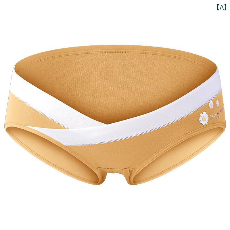 マタニティショーツ レディース ローライズ 妊婦用 下着 綿100% 抗菌 お腹サポート デイジー柄 かわいい 産前産後 インナー コットン