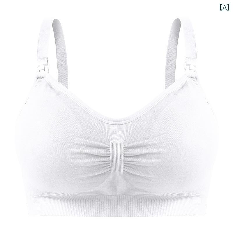 授乳ブラ 産後 マタニティ ノンワイヤー シームレス フロントオープン 薄型モールドカップ ナイロン 通気性 取り外し可能パッド付き 後ろ3段階ホック 快適 リラックス 下着