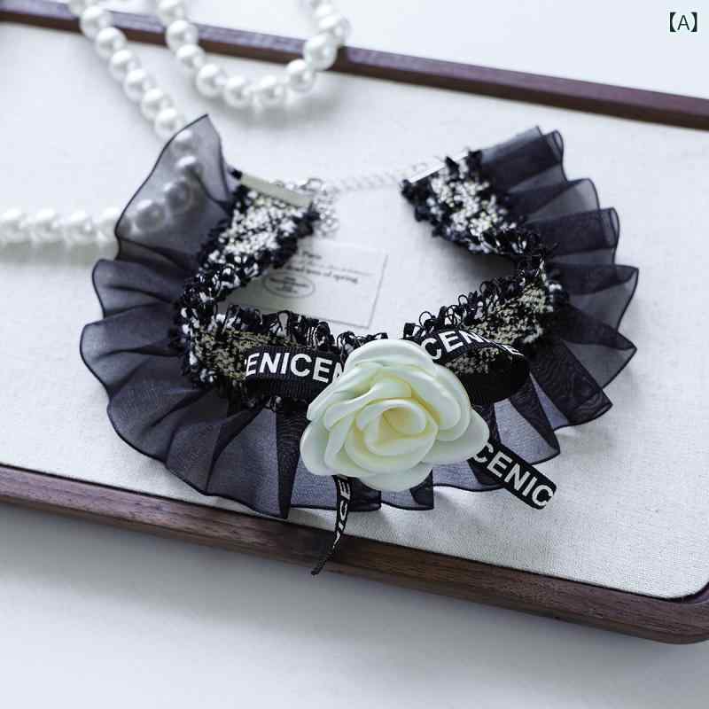 ペット用 ネックウォーマー 犬 猫 小型犬 子犬 かわいい おしゃれ エレガント ロマンチック 黒 シアー オーガンジー 襟巻き スヌード お出かけ フォーマル ポリエステル