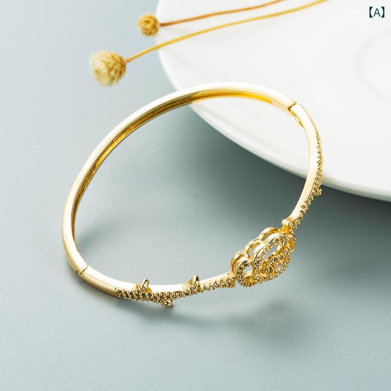 ブレスレット 男女兼用 ユニセックス 悪魔の目モチーフ フラワー レトロ アンティーク調 真鍮 ゴールド..