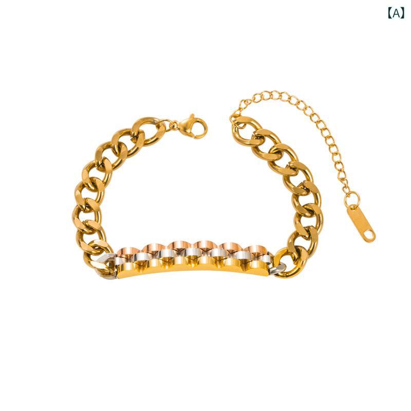 ブレスレット メンズ レディース 男女兼用 ストリート ファッション 欧米風 ヒップホップ パンクスタイル 個性的 ユニーク キューバン..