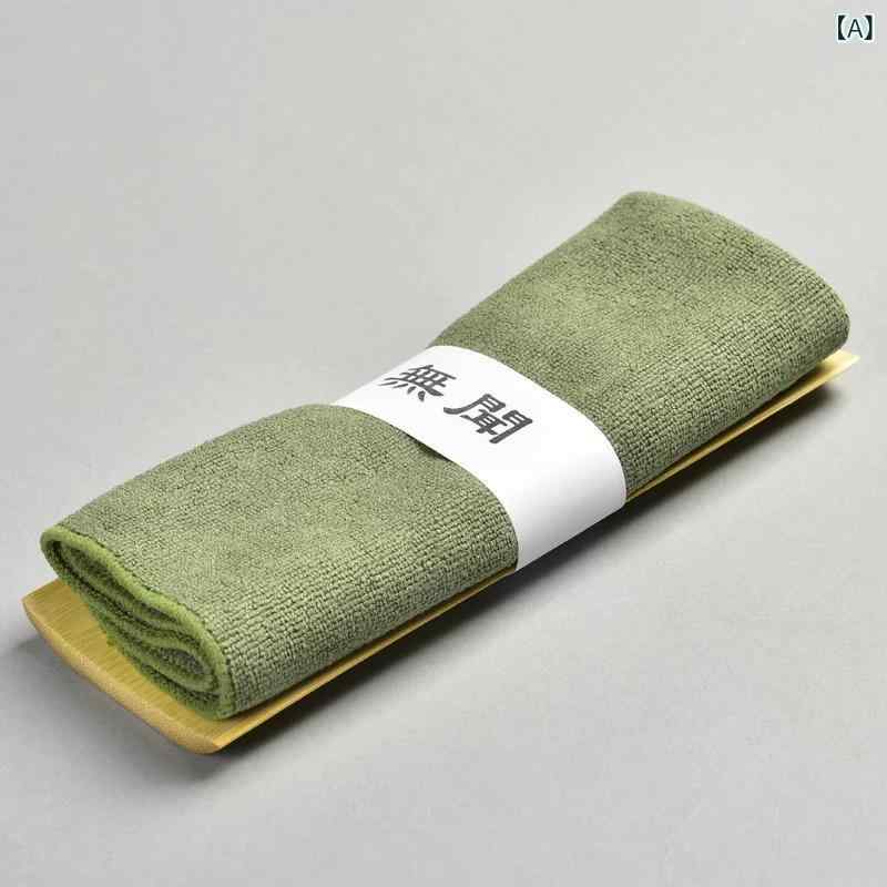 茶巾 和風 シンプル 綿 コットン 厚手 吸水 速乾 断熱 ふきん ティーポット 茶器お手入れ 竹製コースター 茶道 茶席マット グリーン ブラウン
