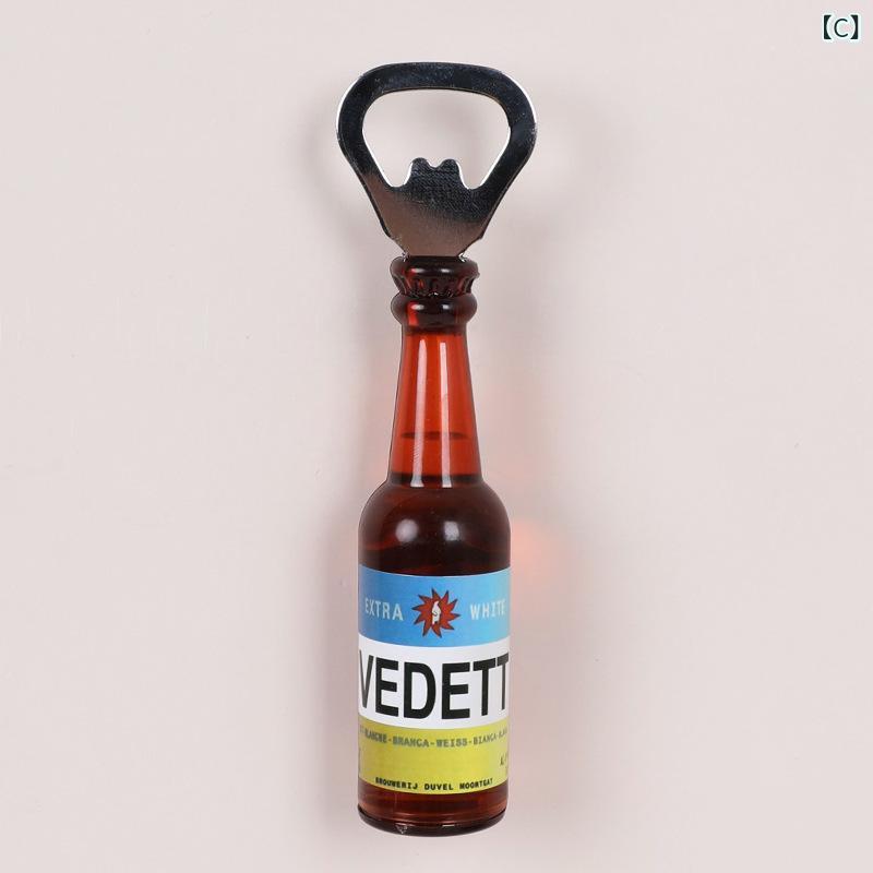 栓抜き キャラクター 冷蔵庫マグネット 多機能 合成樹脂製 ビール瓶型 かわいい おしゃれ 家庭用 便利グッズ