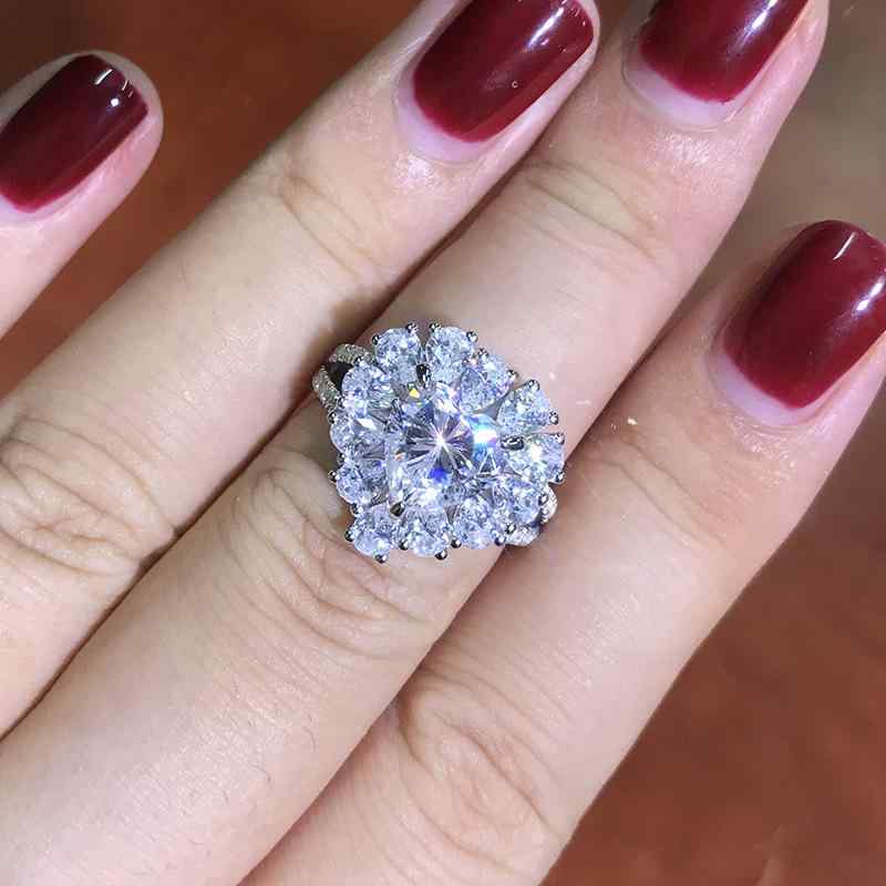 指輪 レディース ハート形 エイトアロー ジルコニア 全面パヴェ プラチナカラー オープンリング サイズ..