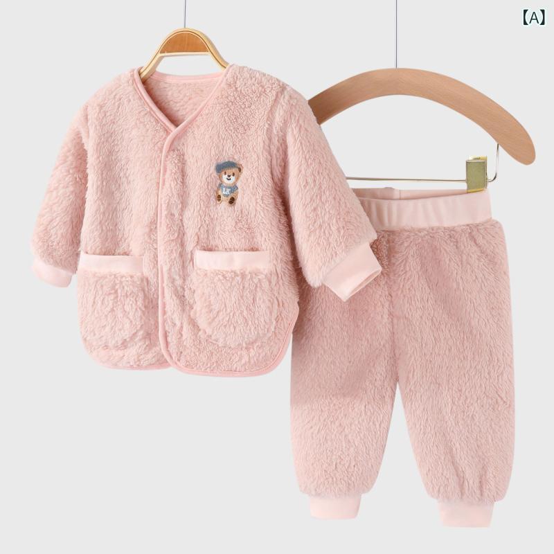 ベビー服 男の子 裏起毛 フリース素材 セットアップ あったか 防寒 長袖 パジャマ ...