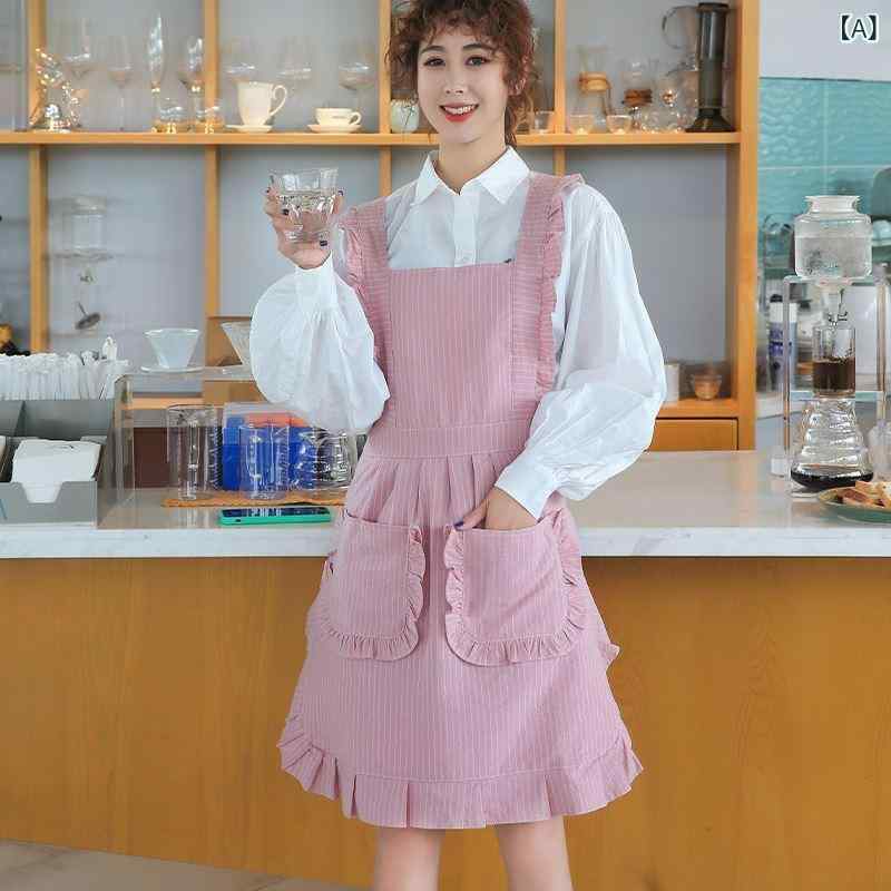 エプロン レディース 撥水 防汚 コットン かわいい フリル サロン 家事用 作業用 カフェ