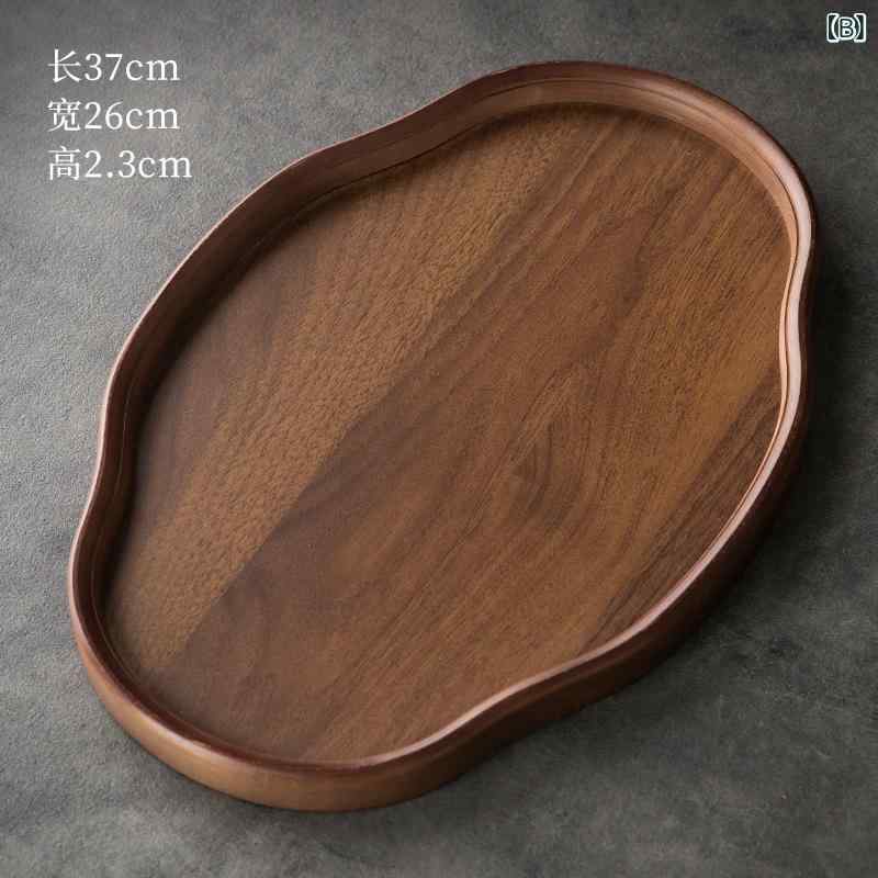 トレイ お盆 業務用 竹製 和モダン 不規則 変形 茶盤 フルーツ 配膳 サービス ホテル レストラン カフェ ドリンク 食事 ティータイム 卓上 ブラウン おしゃれ 2