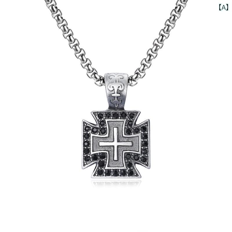 ・カテゴリ: ネックレス・スタイル: 個性派・素材: チタン鋼・加工: 研磨・形状: 幾何学・柄: 十字架・チェーンタイプ: スクエアパールチェーン・トップ素材: 純錫・周囲: 61〜70cm・対象: メンズ