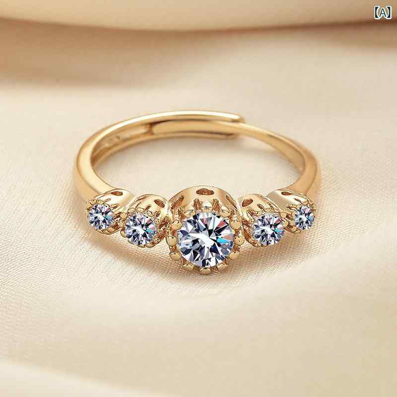 指輪 レディース 女性用 欧米風 軽やか 高級感 上質 星空 スターデザイン ジルコニア オープンリング ..