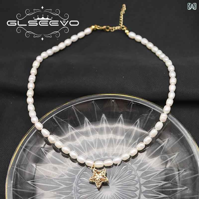 ネックレス レディース 天然淡水パール パール 高級感 上品 エレガント 透かし五芒星 スターペンダント チャーム 鎖骨丈ネックレス 個性的 おしゃれ 普段使い パーティー プレゼント アクセサリー