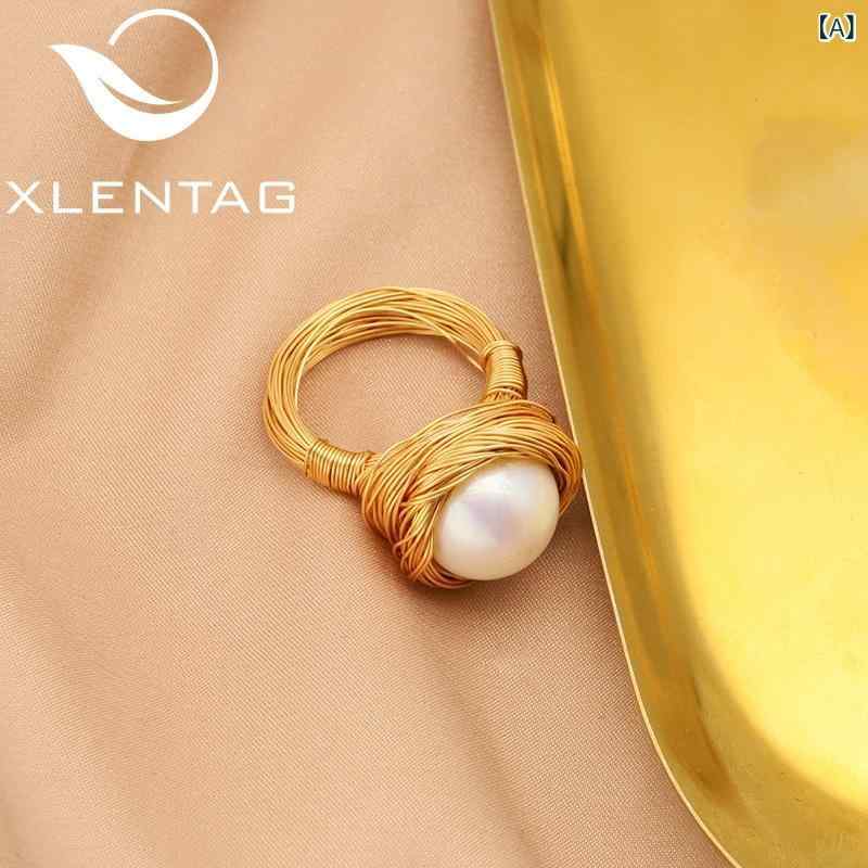 指輪 レディース 天然大粒パール 13mm ワイヤーデザインリング レトロ ヴィンテージ 高級感 個性的 幾..