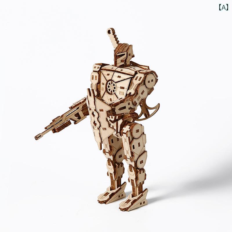 パズル 子供 キッズ 3D 立体 ロボット 模型 知育 脳トレ 創造性 オブジェ 置物 ディスプレイ インテリア雑貨 DIY 組み立て 木製 ウッド かわいい 玩具 プレゼント ギフト