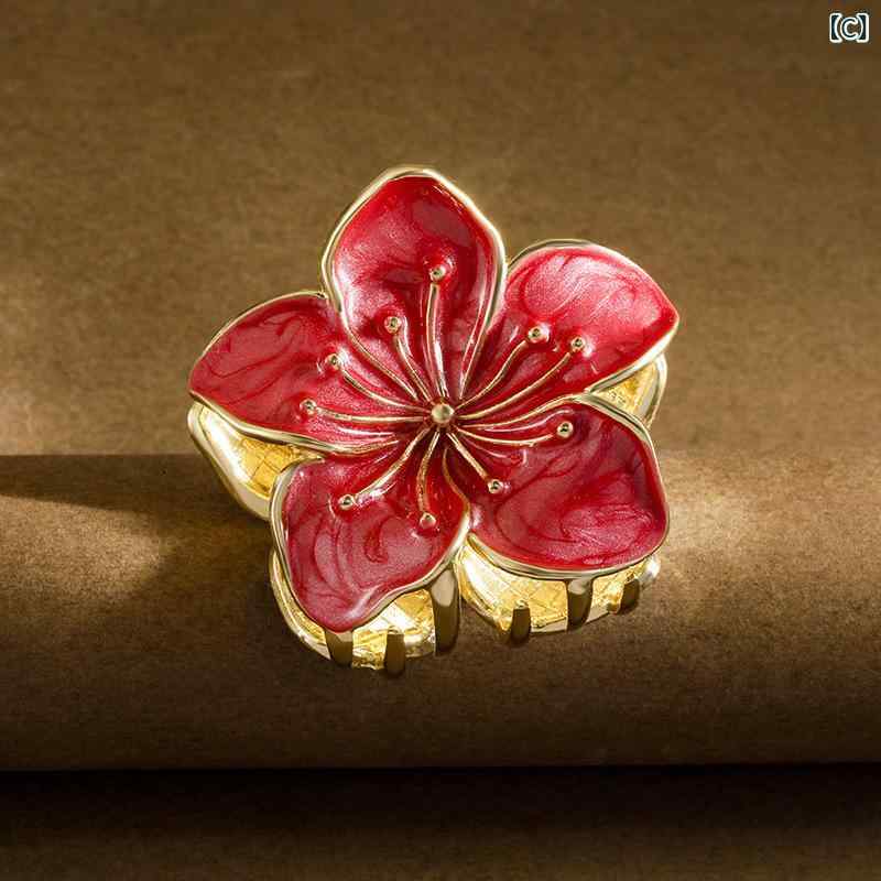 ヘアクリップ レディース 韓国ファッション 合金製 フラワーモチーフ 大小サイズ バンスクリップ 大人可愛い 上品 エレガント 高級感 まとめ髪 髪留め アップヘア(x2)