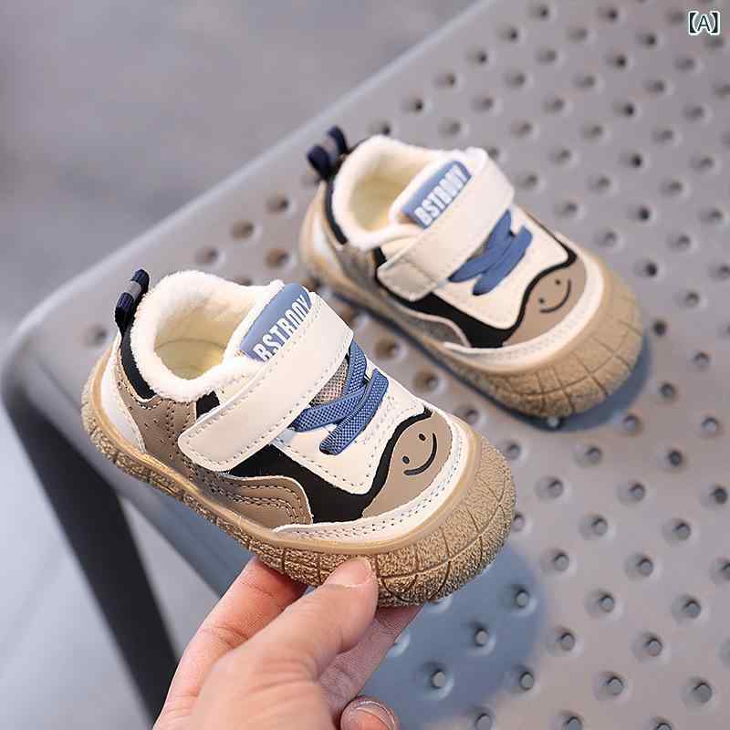 ベビーシューズ 男の子 女の子 子供用 秋冬 綿素材 裏起毛 あったか 保温 滑り止め ファーストシューズ よちよち歩き ソフト マジックテープ 機能性スニーカー