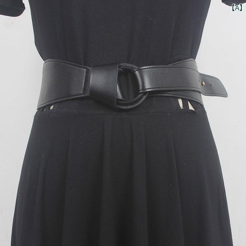 ベルト レディース ウエストマーク コルセット 合皮 伸縮性 ゴム 太め 幅広 コート ワンピース ドレス カジュアル フォーマル オフィス 通勤 エレガント 上品 ブラック キャメル ベージュ ブラウン 春夏