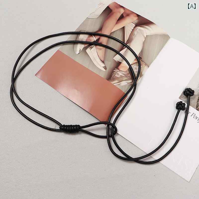 レザーベルト レディース 女性用 細身 スリム デザイン 個性的 スカート セーター ワンピース用 着回し 多用途 ビッグサイズ PUレザー 合金バックル ブラック ブラウン レッド ホワイト(4.0)