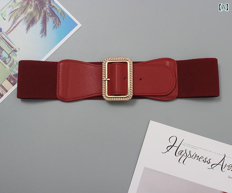 ・カテゴリ: 腰ベルト・性別: レディース・対象年齢: 成人・素材: フェイクレザー・カラー展開: レッド、ブラック、ブラウン、アプリコット、キャメル、ブラッククロコダイル柄