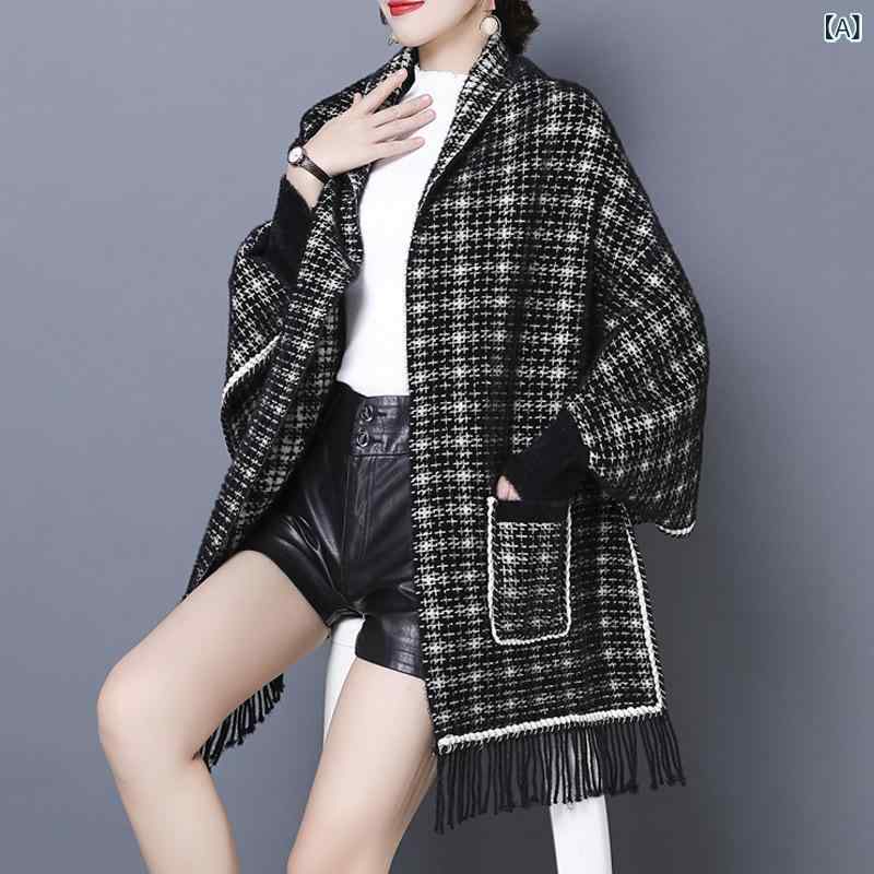 ・性別: レディース・カラー展開: レッド、ブラック、ホワイト・スタイル: 欧米ストリート・柄: チェック・機能: 保温・加工: ジャカード織り・デザイン要素: ポケット・丈: ミドル丈