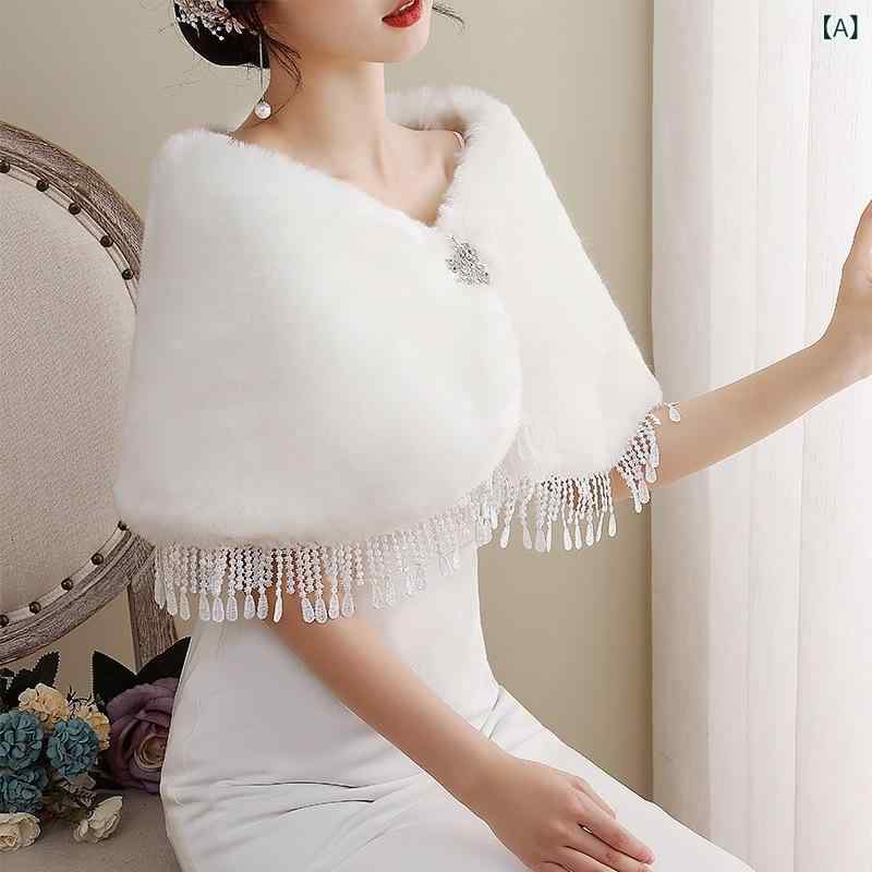 ショール レディース 女性用 ファー 厚手 チャイナドレス ウェディング ブライダル 礼装 フォーマル パーティー 羽織り ケープ 上品 エ..