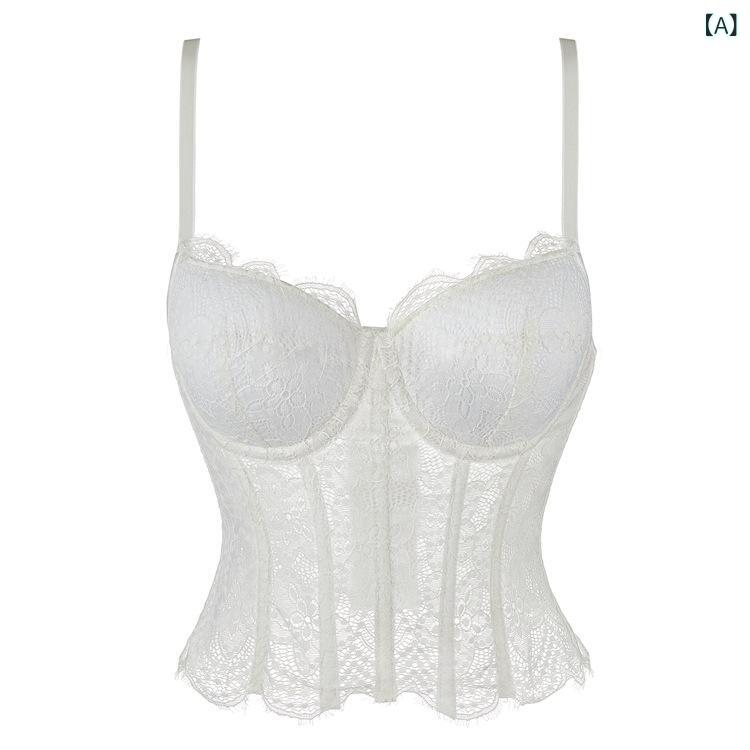 補正下着 レディース カップ付き ボディシェイパー ビスチェ キャミソール ダブルストラップ 通気性 メッシュ ホック付き バストアップ ホールド ポリエステル ホワイト ブラック