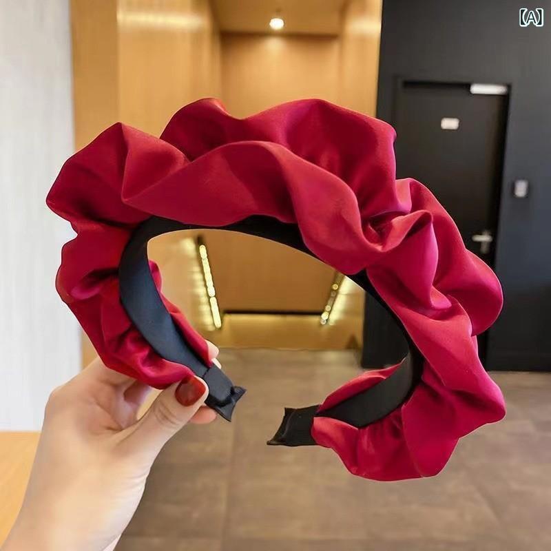 ・カテゴリ: ヘッドアクセサリー・主な素材: 布・スタイル: レトロ・テイスト: フレッシュスイート・対象: レディース・デザイン: 波型・製造方法: ハンドメイド・おすすめ用途: 誕生日、旅行記念、お祭り・柄: 幾何学・カラー展開: ワインレッド、ブラック、ベージュ、カーキ・特徴: プリーツ