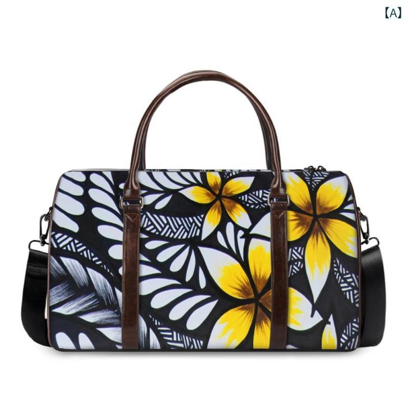 トートバッグ 男女兼用 ポリネシア 総柄 大容量 旅行 トラベル カジュアル レジャー ポリエステル 収納..