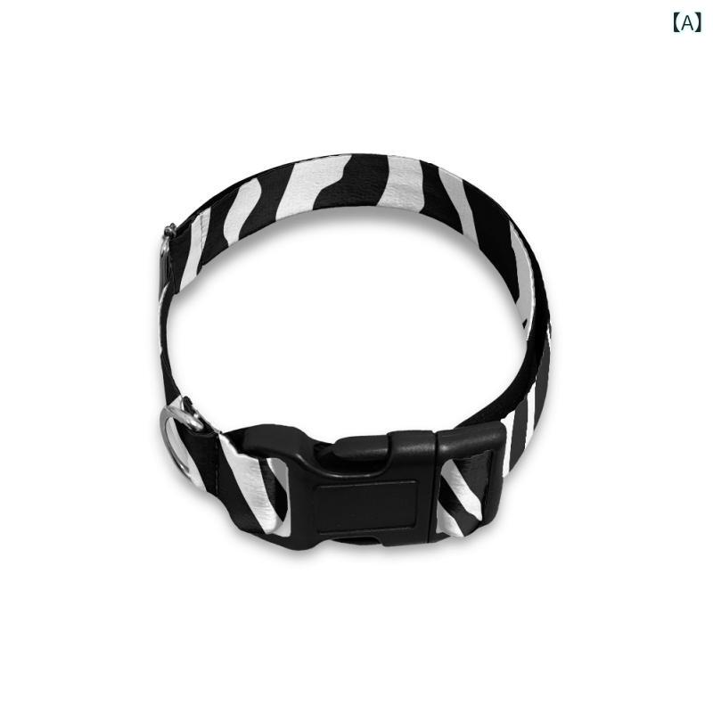 首輪 小型犬 猫用 ゼブラ 牛模様 アニマル柄プリントデザイン 安全 セーフティ ポリエステル製 カジュ..