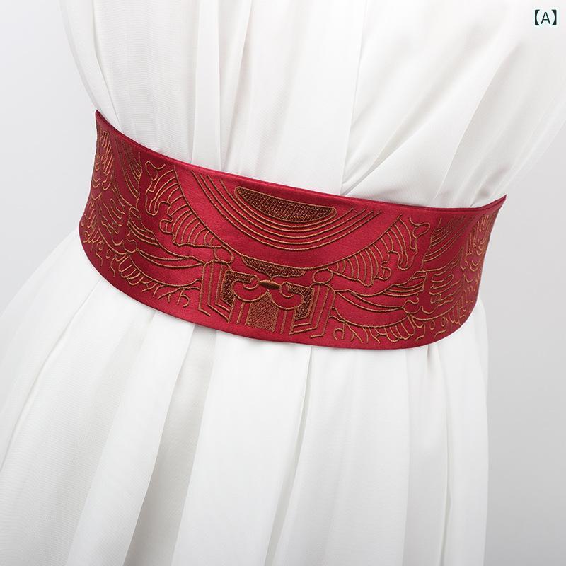 ベルト レディース 民族風 エスニック 刺しゅう レトロ ヴィンテージ ゴム ストレッチ ウエストマーク ..