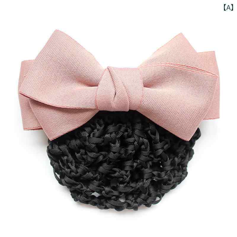 ヘアアクセサリー レディース 女性用 シニヨンネット お団子ネット 髪留め 髪飾り ヘアクリップ オフィス ビジネス 制服 接客 事務 フォーマル 冠婚葬祭 就職活動 合金製 電気メッキ加工 多色展開(x2)