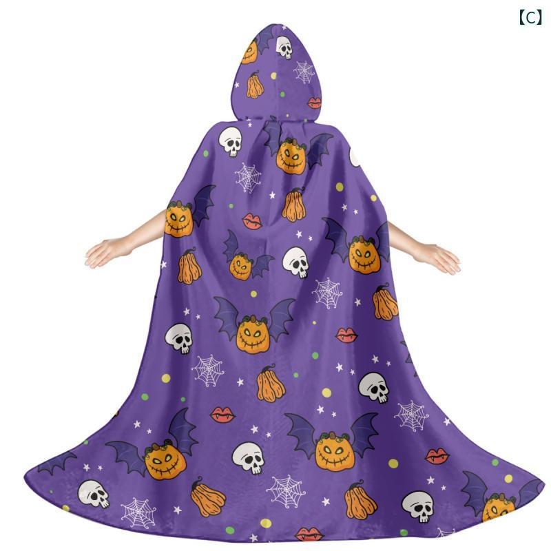 ポンチョ キッズ ジュニア 男の子 女の子 ハロウィン柄 フード付き ケープ 紐付き ...