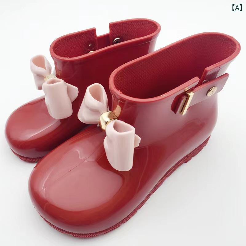 レインブーツ 女の子 キッズ ベビー 長靴 かわいい プリンセス ゼリー ソフトソール 韓国風 PVC ショー..