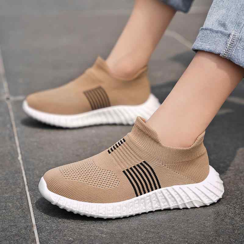 キッズスニーカー 男の子 女の子 フライニットアッパー 伸縮性 スリッポン ソックスタイプ 無地 軽量 ..