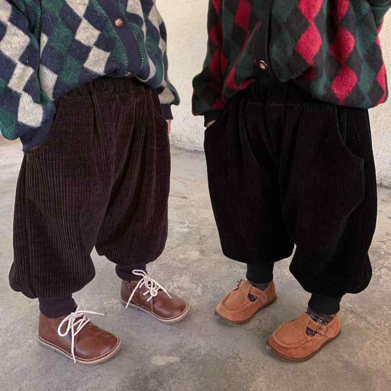 パンツ キッズ 男の子 女の子 男女兼用 冬 厚手 裏起毛 暖かい 防寒 コーデュロイ ワイド ロングパンツ..