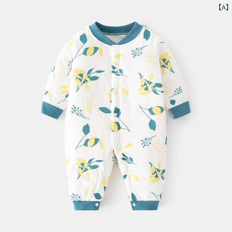 ・カテゴリ: ロンパース・スタイル: 個性的・主な素材: 綿100%・厚さ: 厚手・袖丈: 長袖・開閉様式: シングルボタン・性別: ユニセックス・対象年齢層: 1〜3歳児・着用シーズン: 春、秋、冬・カラー展開: ブルー、イエロー・サイズ展開: 66cm、73cm、90cm・安全基準: Aクラス