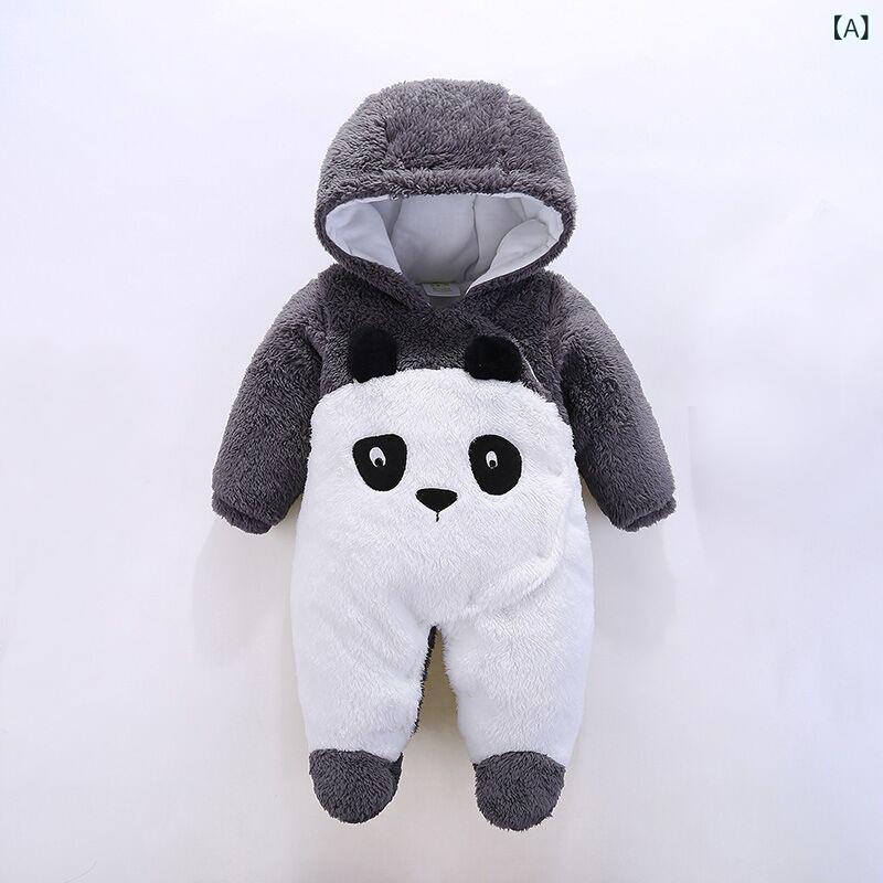 ロンパース ベビー 新生児 男の子 女の子 男女兼用 赤ちゃん カバーオール 秋冬 長袖 厚手 あったか 防..