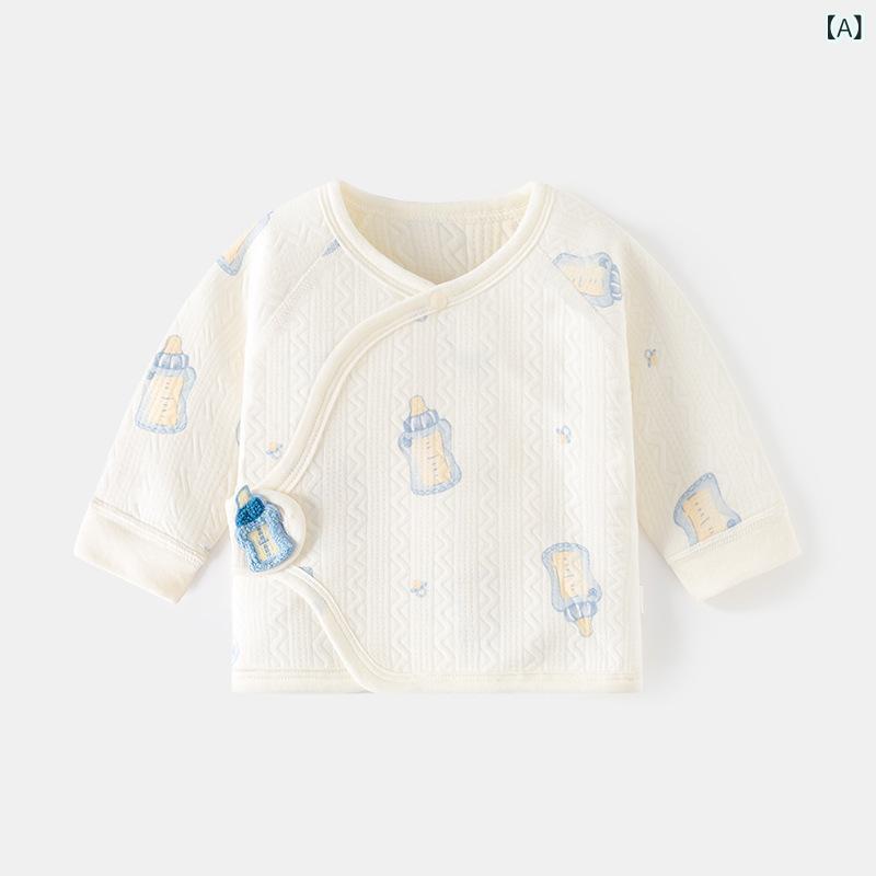 ベビー肌着 新生児 赤ちゃん あったか 保温 厚手 綿100% ふんわり 空気層 フラットシーマ 縫い目なし 肌に優しい コンビ肌着 和服タイプ 前開き 打ち合わせ 秋冬 冬 ベージュ