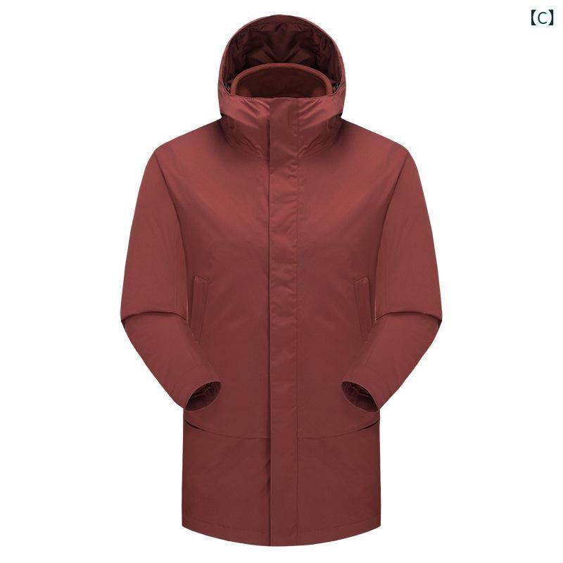 ジャケット メンズ マウンテンパーカー 男性用 ミドル丈 フリース ダウン 3WAY スリーインワン ツーピース 防寒 保温 防風 防水 透湿 登山 ハイキング アウトドア キャンプ 旅行 ビジネス カジュアル アウター 秋冬春 ポリエステル