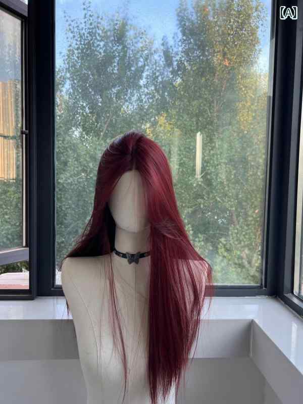 ウィッグ レディース ロング ストレート フルウィッグ 前髪 レース 手植え 自然 耐熱 かつら 小顔効果 コスプレ 普段使い ファッション