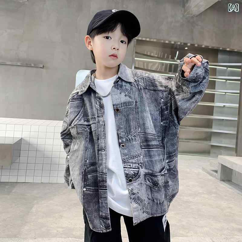 ジャケット 男の子 デニムジャケット レトロ ヴィンテージ 春秋 アウター ブルゾン Gジャン カジュアル..